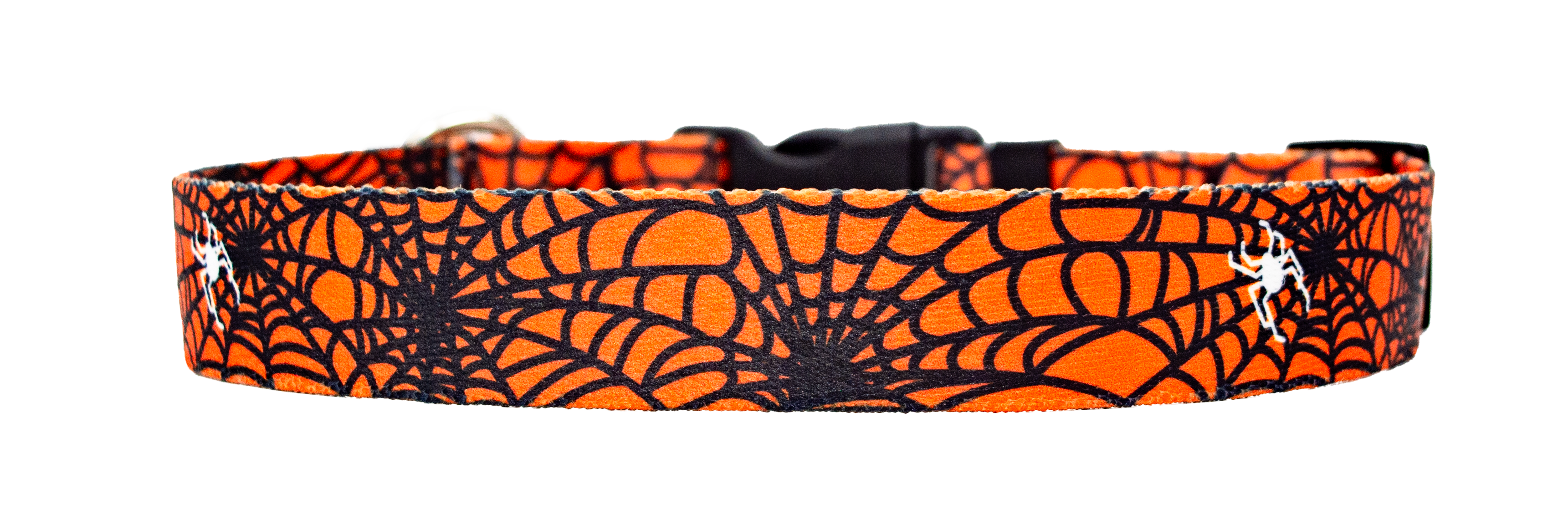 Spider Web Orange Dog Collar