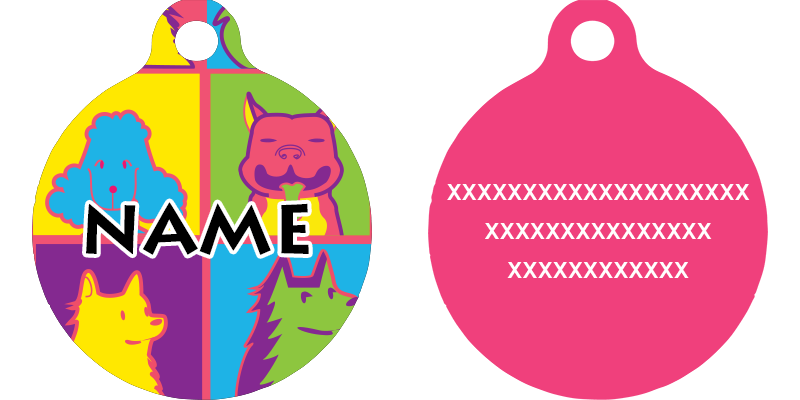 Pop Art Dogs HD Dog ID Tag