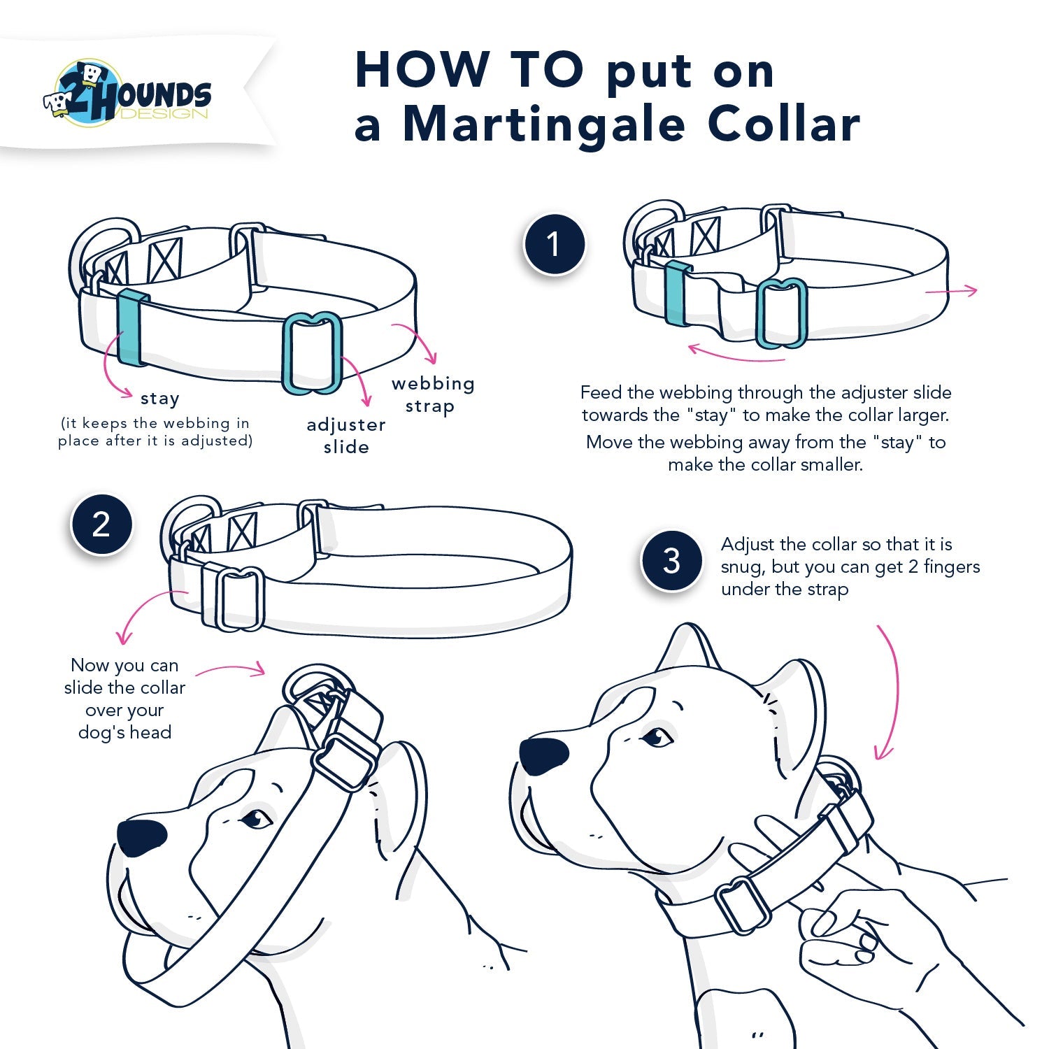 5/8″ and 1″ Black Nylon Dog Collars