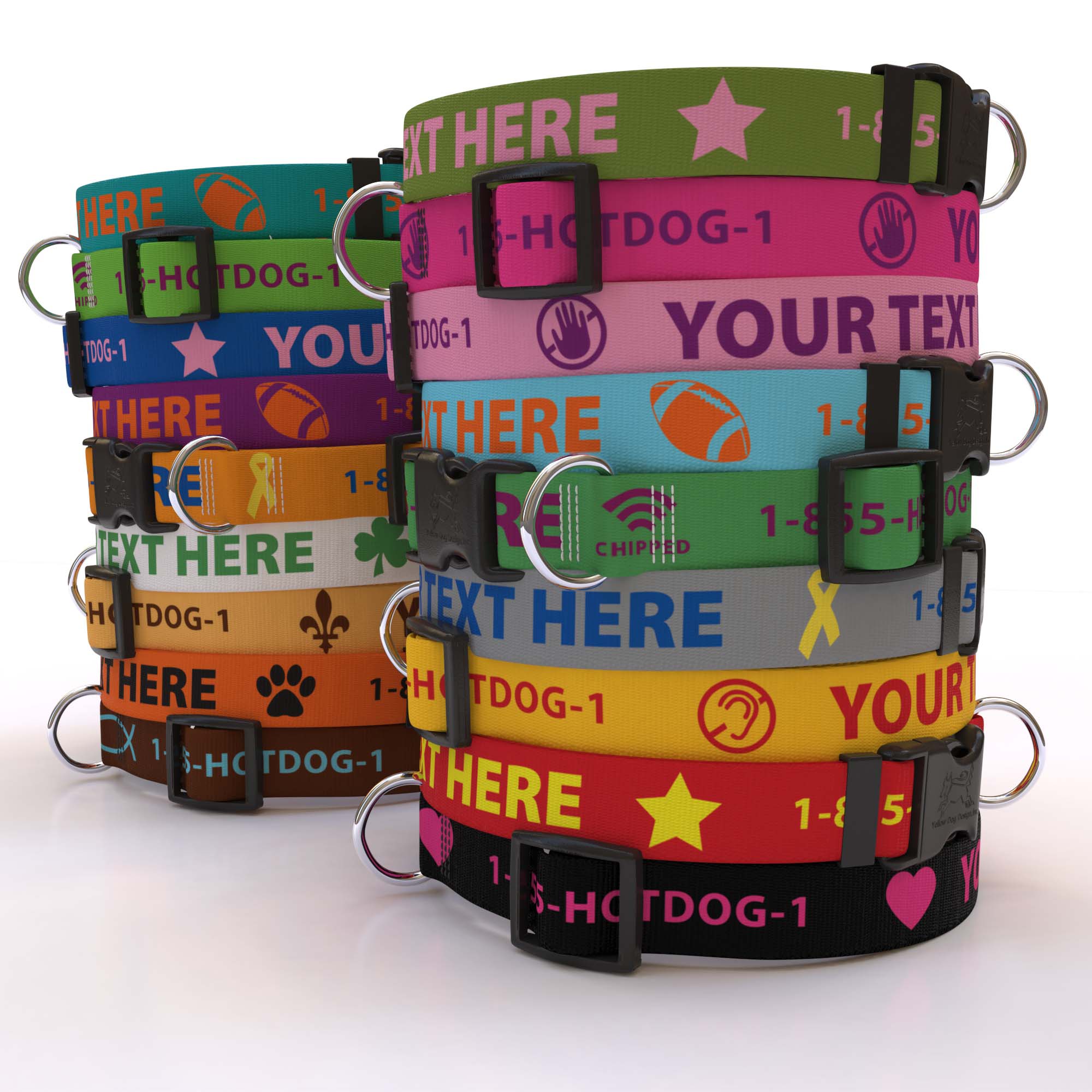 Personalized Solid Colored Side Release Collar