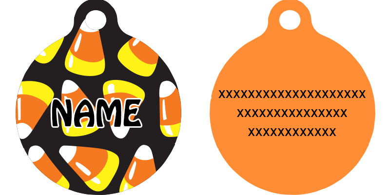 Candy Corn HD Dog ID Tag