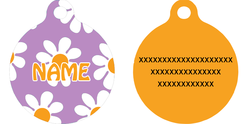 Lavender Daisy HD Dog ID Tag