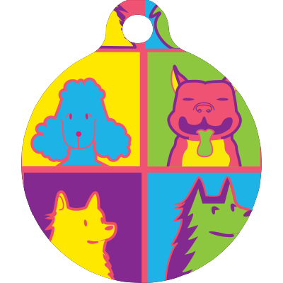 Pop Art Dogs HD Dog ID Tag